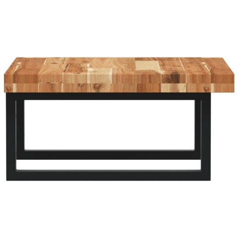 PÓŁKA ŚCIENNA POD UMYWALKĘ STAL I LITE DREWNO AKACJOWE