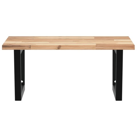 PÓŁKA ŚCIENNA POD UMYWALKĘ STAL I LITE DREWNO AKACJOWE