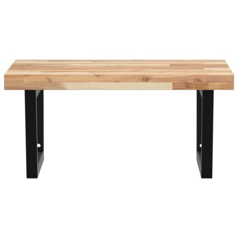 PÓŁKA ŚCIENNA POD UMYWALKĘ STAL I LITE DREWNO AKACJOWE