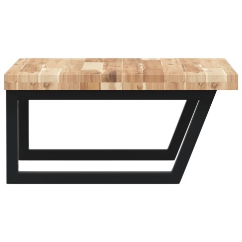 PÓŁKA ŚCIENNA POD UMYWALKĘ STAL I LITE DREWNO AKACJOWE