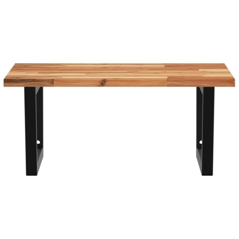 PÓŁKA ŚCIENNA POD UMYWALKĘ STAL I LITE DREWNO AKACJOWE