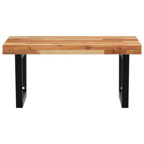 PÓŁKA ŚCIENNA POD UMYWALKĘ STAL I LITE DREWNO AKACJOWE