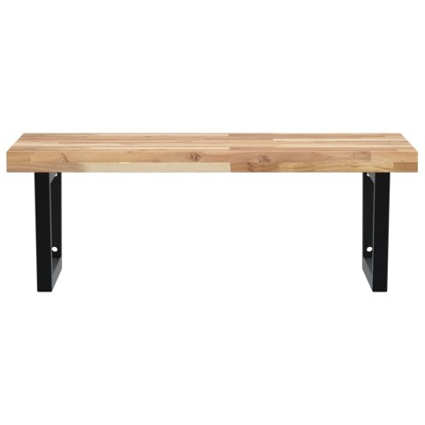 PÓŁKA ŚCIENNA POD UMYWALKĘ STAL I LITE DREWNO AKACJOWE