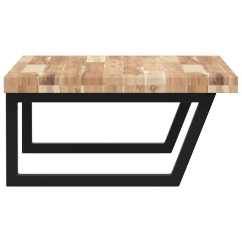 PÓŁKA ŚCIENNA POD UMYWALKĘ STAL I LITE DREWNO AKACJOWE