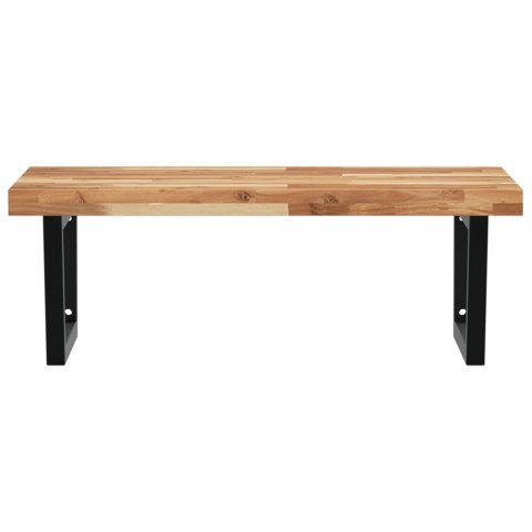 PÓŁKA ŚCIENNA POD UMYWALKĘ STAL I LITE DREWNO AKACJOWE