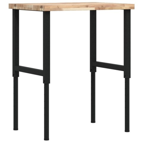 VidaXL Stolik roboczy, 80x60x(73-99,5)cm, prostokątny, drewno akacjowe
