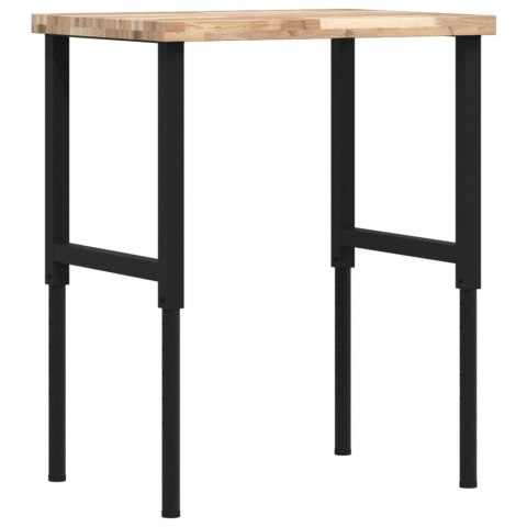 VidaXL Stolik roboczy, 80x60x(73-99,5)cm, prostokątny, drewno akacjowe
