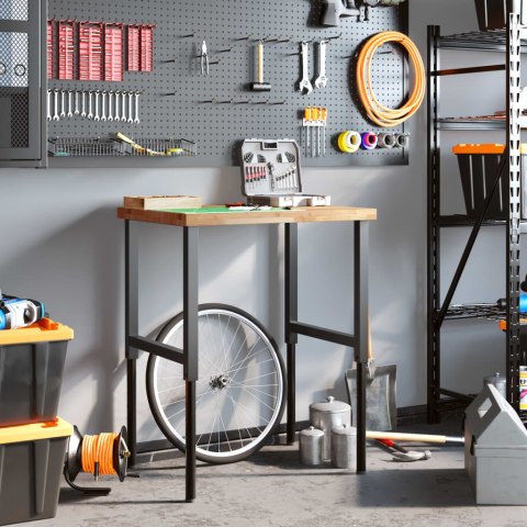 VidaXL Stolik roboczy, 80x60x(73-99,5)cm, prostokątny, drewno akacjowe