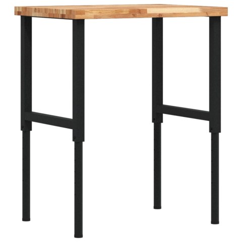 VidaXL Stolik roboczy, 80x60x(73-99,5)cm, prostokątny, drewno akacjowe