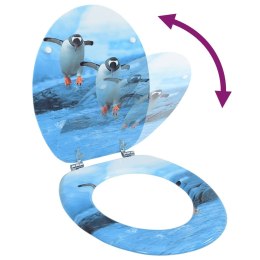 DESKA KLOZETOWA Z KLAPĄ WZÓR W PINGWINY