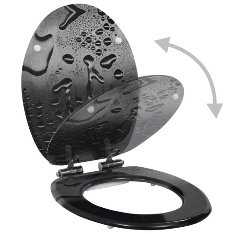 DESKI KLOZETOWE WOLNOOPADAJĄCE 2 SZT. WZÓR W KROPLE WODY