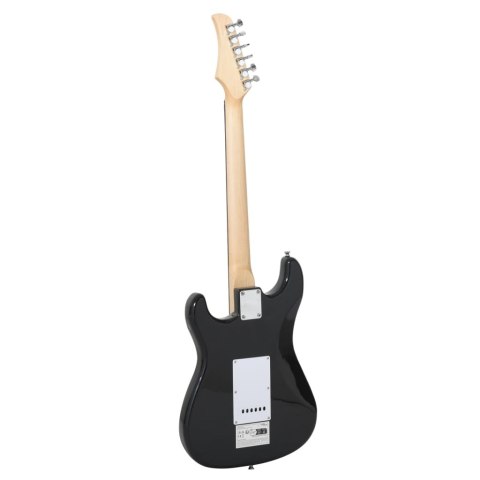 GITARA ELEKTRYCZNA Z POKROWCEM BRĄZOWO-BIAŁA 4/4 39"