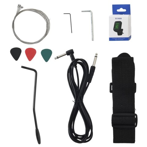 GITARA ELEKTRYCZNA Z POKROWCEM CZARNA 4/4 39"