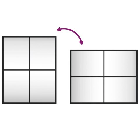 LUSTRO ŚCIENNE CZARNE 40X50CM PROSTOKĄTNE ŻELAZO