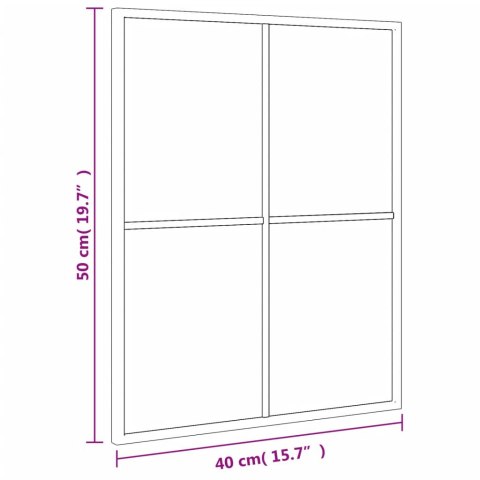 LUSTRO ŚCIENNE CZARNE 40X50CM PROSTOKĄTNE ŻELAZO
