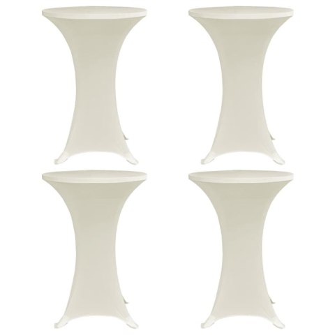 VidaXL Pokrowce na stół barowy, Ø 60 cm, kremowe, elastyczne, 4 szt.