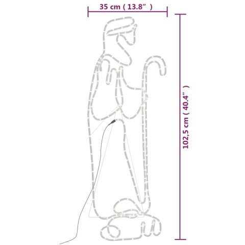 ŚWIĄTECZNA DEKORACJA PASTUSZEK I BARANEK 168 LED 102,5X35CM