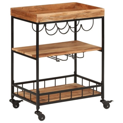 WÓZEK BAROWY 60X40X80CM LITE DREWNO AKACJOWE I ŻELAZO