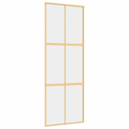 DRZWI PRZESUWNE ZŁOTE 76X205CM PRZEZROCZYSTE SZKŁO ESG