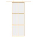 DRZWI PRZESUWNE ZŁOTE 76X205CM PRZEZROCZYSTE SZKŁO ESG