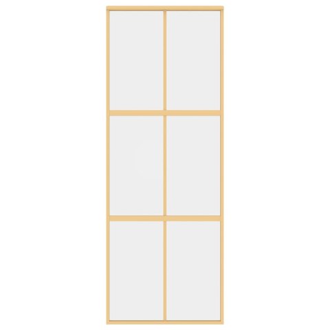 DRZWI PRZESUWNE ZŁOTE 76X205CM PRZEZROCZYSTE SZKŁO ESG