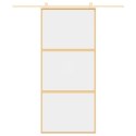 DRZWI PRZESUWNE ZŁOTE 90X205CM PRZEZROCZYSTE SZKŁO ESG