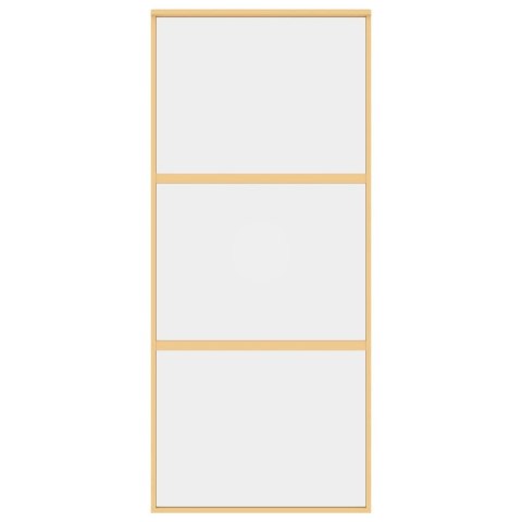 DRZWI PRZESUWNE ZŁOTE 90X205CM PRZEZROCZYSTE SZKŁO ESG