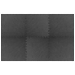 MATY PODŁOGOWE 6 SZT. 2,16 ㎡ PIANKA EVA CZARNE