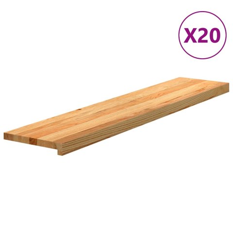 VidaXL Stopnie schodowe, 20 szt. brązowe 120x25x2cm lite drewno dębowe