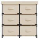 SZAFKA Z 6 SZUFLADAMI 55X29X55CM KREMOWA STAL