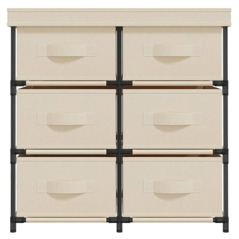 SZAFKA Z 6 SZUFLADAMI 55X29X55CM KREMOWA STAL