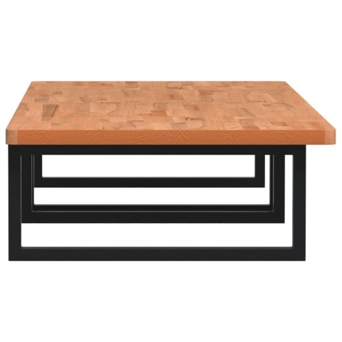 PÓŁKA ŚCIENNA POD UMYWALKĘ STAL I LITE DREWNO BUKOWE