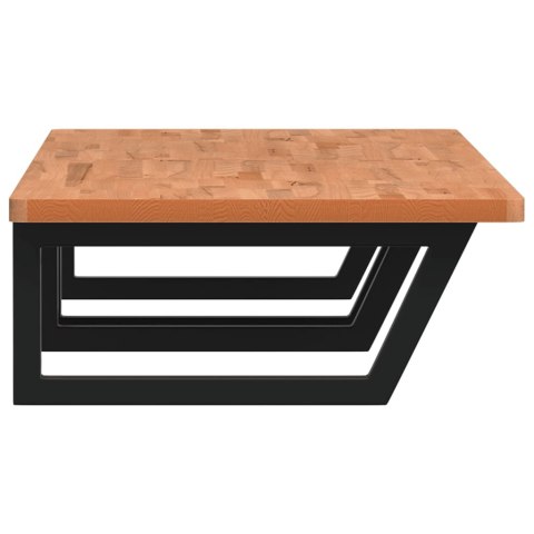 PÓŁKA ŚCIENNA POD UMYWALKĘ STAL I LITE DREWNO BUKOWE