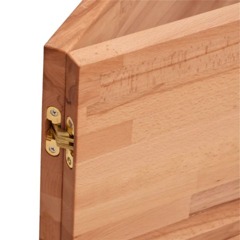 PÓŁKA ŚCIENNA POD UMYWALKĘ STAL I LITE DREWNO BUKOWE