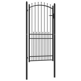 BRAMA OGRODZENIOWA CZARNY 100X200CM STAL MALOWANA PROSZKOWO