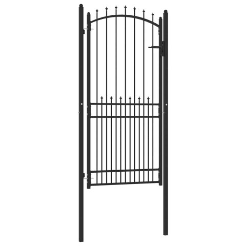 BRAMA OGRODZENIOWA CZARNY 100X200CM STAL MALOWANA PROSZKOWO