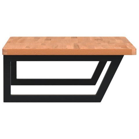 PÓŁKA ŚCIENNA POD UMYWALKĘ STAL I LITE DREWNO BUKOWE