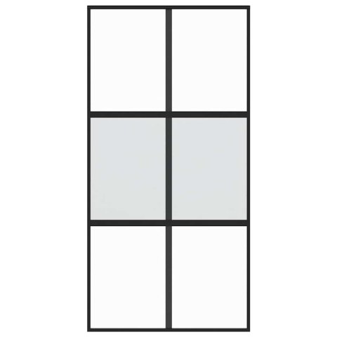 DRZWI PRZESUWNE CZARNE 102,5X205CM SZKŁO HARTOWANE ALUMINIUM