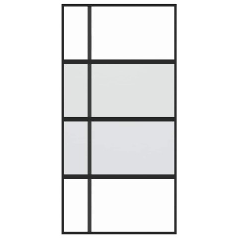 DRZWI PRZESUWNE CZARNE 102,5X205CM SZKŁO HARTOWANE ALUMINIUM
