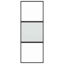 DRZWI PRZESUWNE CZARNE 76X205CM SZKŁO HARTOWANE ALUMINIUM