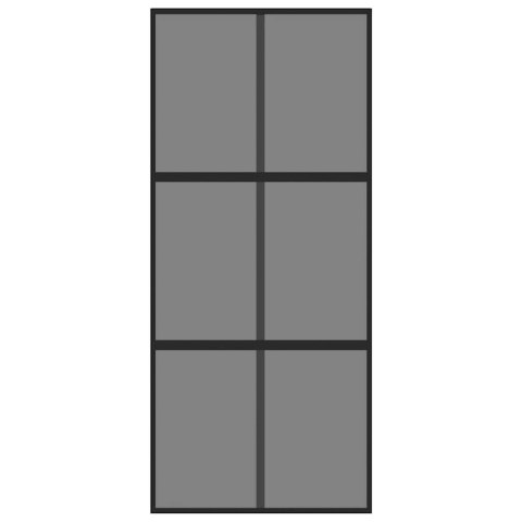 DRZWI PRZESUWNE CZARNE 90X205CM SZKŁO HARTOWANE ALUMINIUM