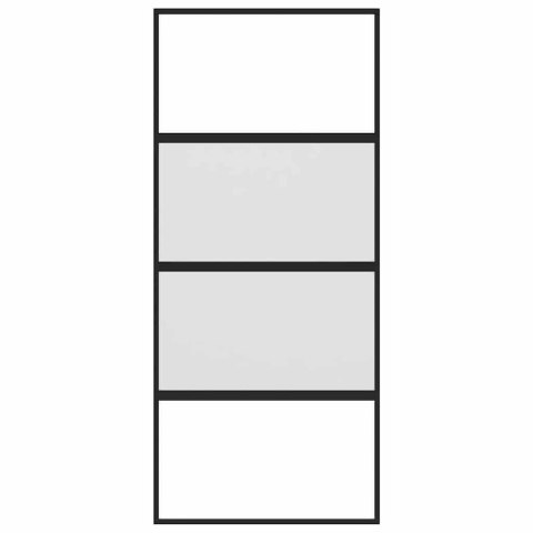 DRZWI PRZESUWNE CZARNE 90X205CM SZKŁO HARTOWANE ALUMINIUM