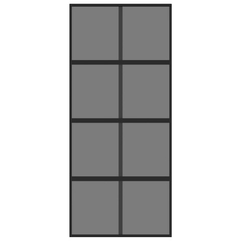 DRZWI PRZESUWNE CZARNE 90X205CM SZKŁO HARTOWANE ALUMINIUM