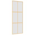 DRZWI PRZESUWNE ZŁOTE 76X205CM MROŻONE SZKŁO ESG ALUMINIUM