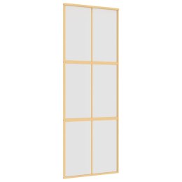 DRZWI PRZESUWNE ZŁOTE 76X205CM MROŻONE SZKŁO ESG ALUMINIUM