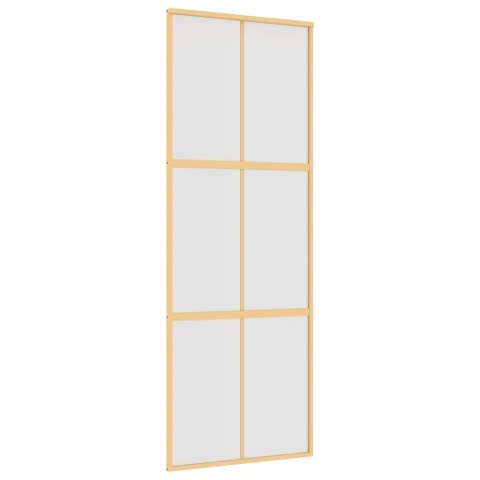 DRZWI PRZESUWNE ZŁOTE 76X205CM MROŻONE SZKŁO ESG ALUMINIUM