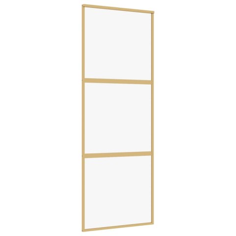 DRZWI PRZESUWNE ZŁOTE 76X205CM PRZEZROCZYSTE SZKŁO ESG