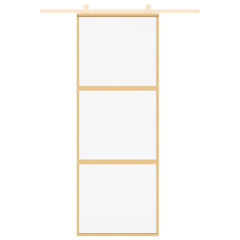 DRZWI PRZESUWNE ZŁOTE 76X205CM PRZEZROCZYSTE SZKŁO ESG
