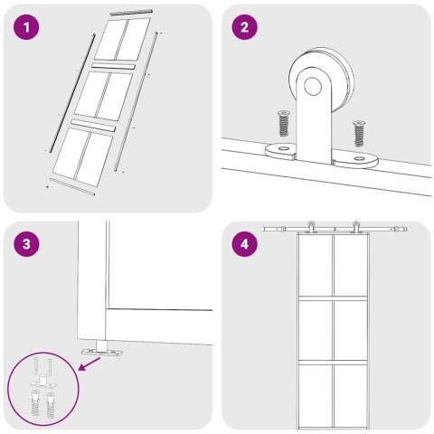 DRZWI PRZESUWNE ZŁOTE 76X205CM SZKŁO HARTOWANE I ALUMINIUM