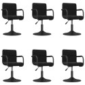 OBROTOWE KRZESŁA STOŁOWE 6 SZT. CZARNE OBITE AKSAMITEM